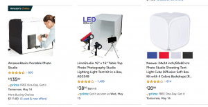 Commercial lightboxes on Amazon
